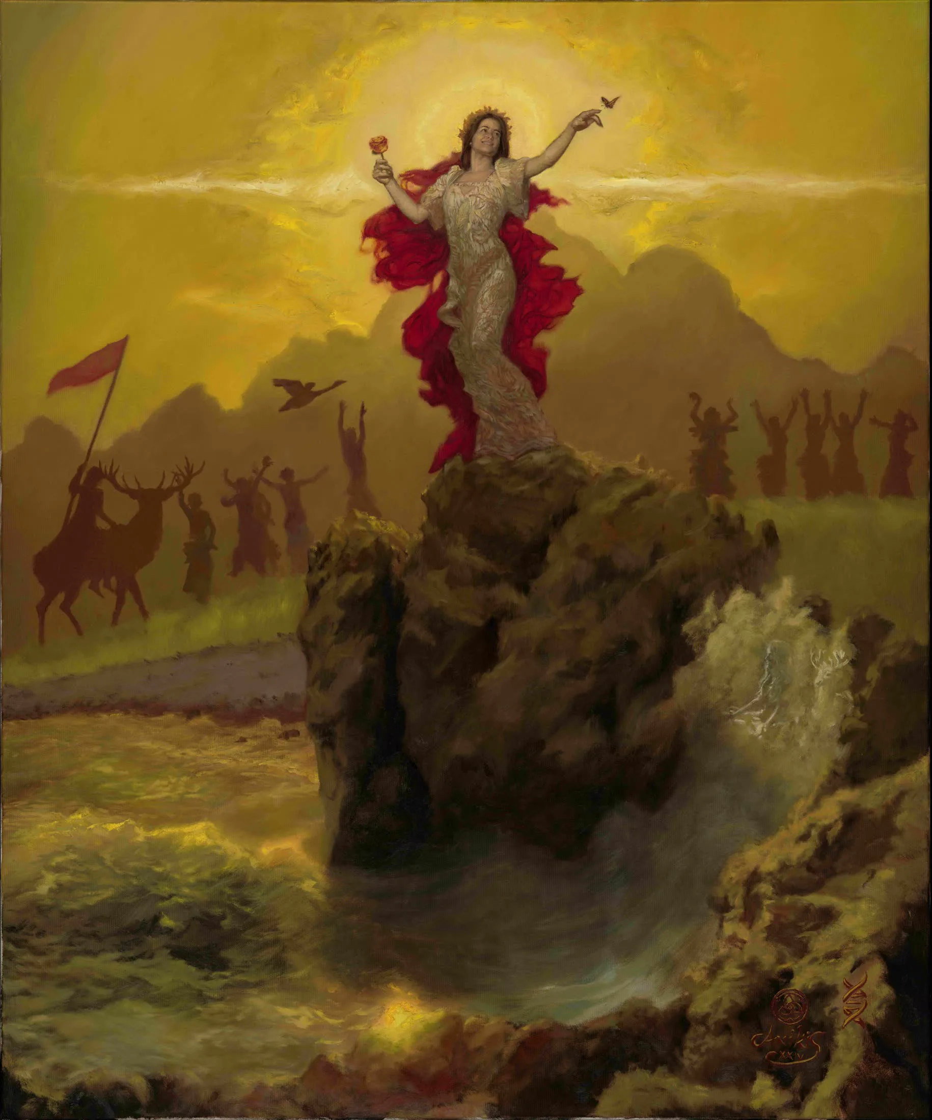 Zbirateljska simbolna slika po meri v velikem vertikalnem formatu